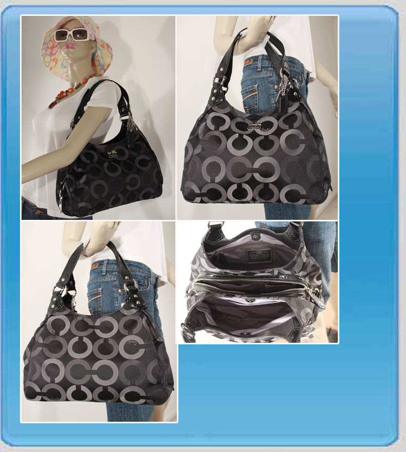 Coach madison op art sateen maggie store shoulder bag